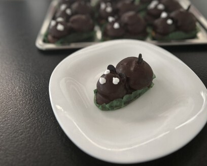 Чоколадно глувче - бел пандишпан, чоколаден крем, млечно чоколадо